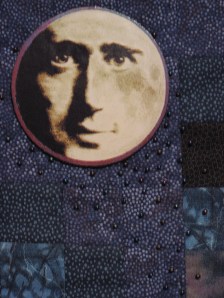 man in the moon quilt detail