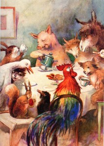 Animals having a tea party