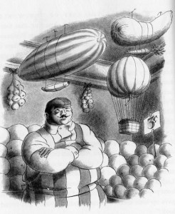 21 balloons vegetable stall