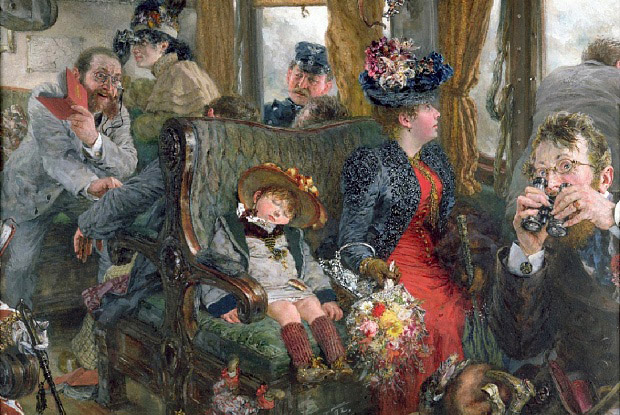 Menzel girl asleep on the train